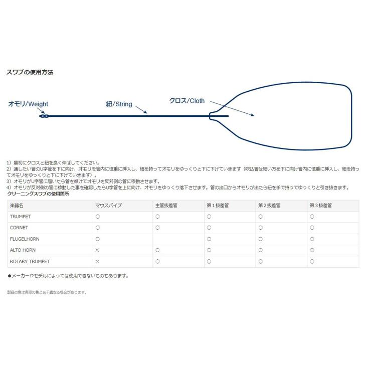 ヤマハ CLSTP3 金管楽器用クリーニングスワブTP3 YAMAHA【追跡可能メール便 送料無料】｜shiraimusic｜03