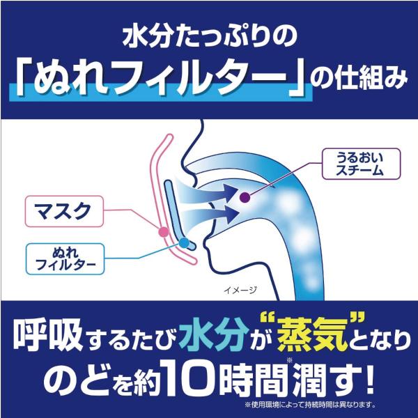 『10箱セット』乾燥 のど 加湿 のどぬ〜るぬれマスク 就寝用 プリーツタイプ 無香料 3セット入（ぬれフィルター＋マスク） 小林製薬 マスク 送料無料｜shiraishiyakuhin｜05