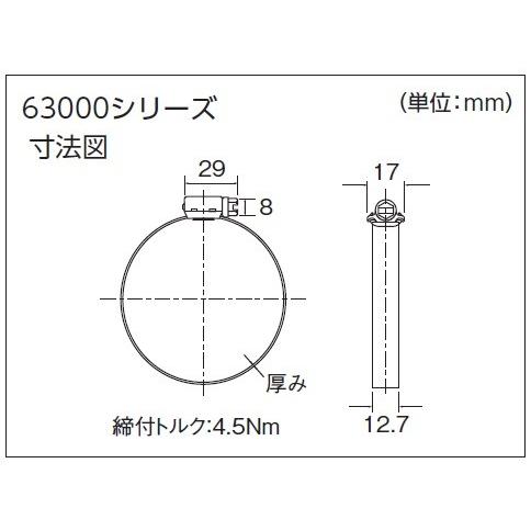 BREEZE ステンレスホースバンド 締付径 33．0mm〜57