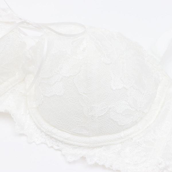 パリーゼ Palissee Mia Lingerie レースアップ ブラジャー 1/2カップ ハーフカップ ストラップレス 総レース 脇高 ABCD 単品｜shirohato｜13