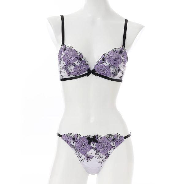 SHIROHATO プチマリー ローズ刺繍 ブラセット ABCDEF ブラジャー