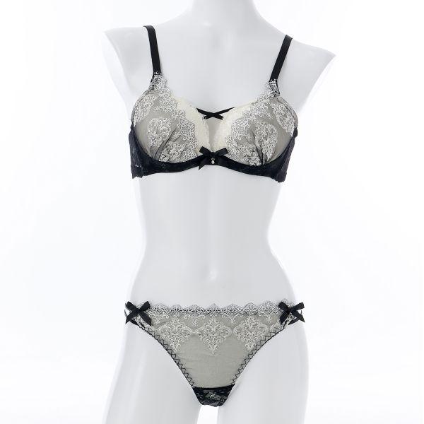 SHIROHATO（白鳩） スパークス ゴシックレース ブラジャー Tバック