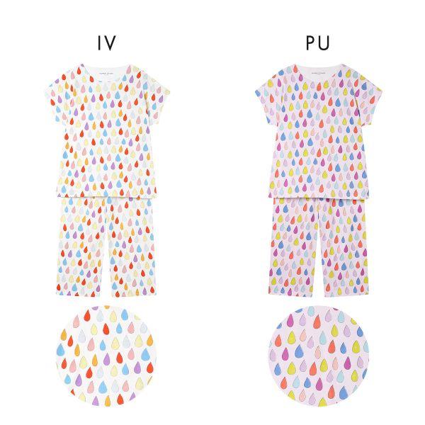 ワコール ツモリチサト パジャマ しずく 3分袖 8分丈パンツ ルームウェア 上下セット 綿100％ Wacoal tsumori chisato SLEEPの画像