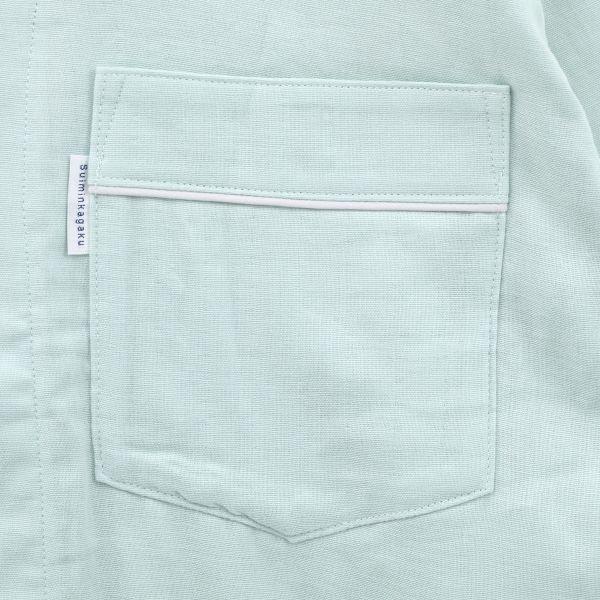 ワコール Wacoal 睡眠科学 シャツパジャマ 上下セット メンズ 5分袖 半袖 前開き 2重ガーゼ 綿100％｜shirohato｜07