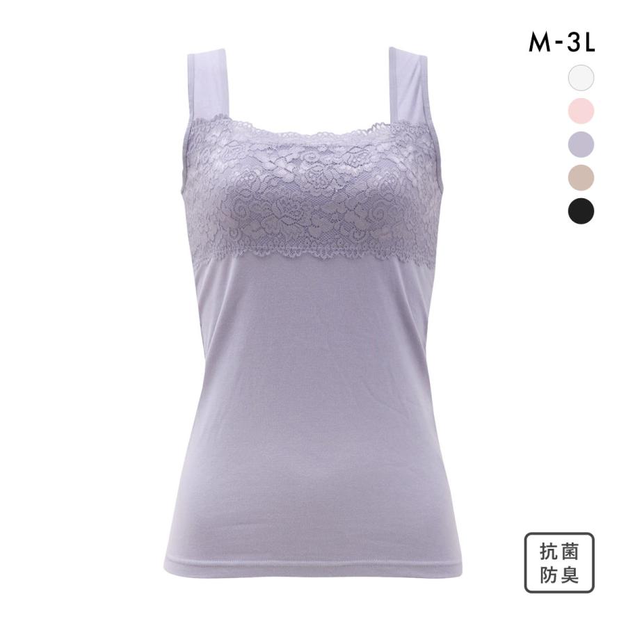 SHIROHATO（白鳩） 胸の谷間カバー＆チラ見せOK レーシータンクトップ