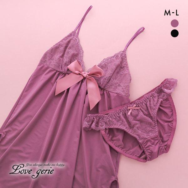 ラブジェリー ラシャスレース セットアップ キャミソール ベビードール ショーツ セット ML スリップ ランジェリー の商品画像