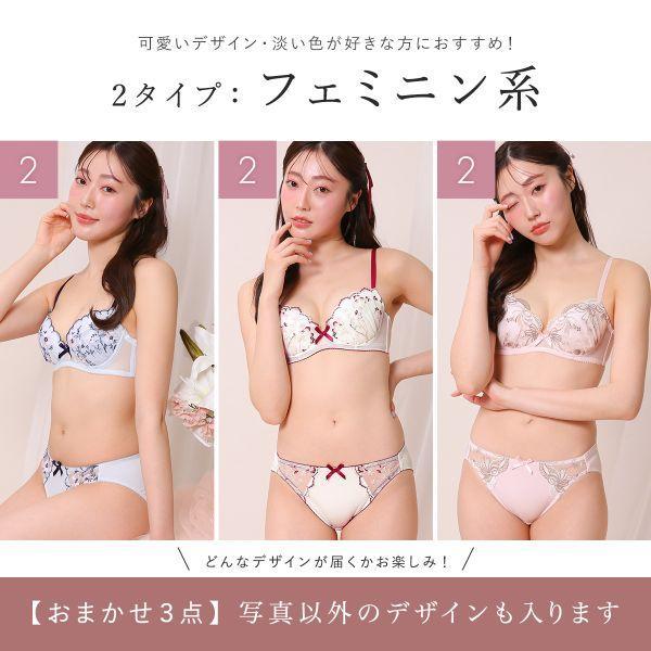 SHIROHATO（白鳩） ブラジャー ショーツセット 大きいサイズ 福袋 3点