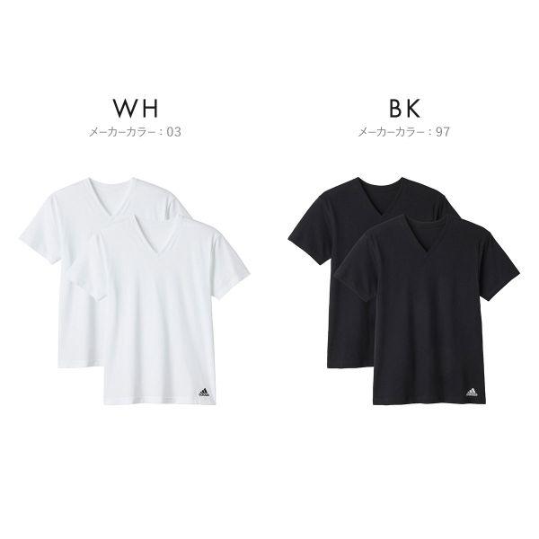adidas アディダス Vネック Tシャツ 半袖 二枚セット 本体綿100