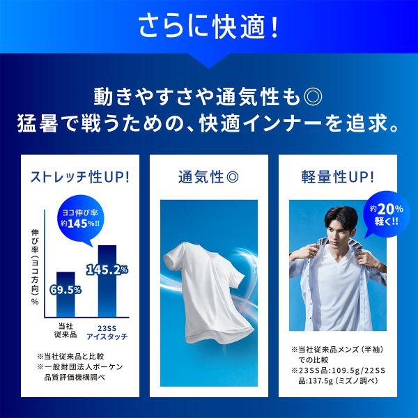 ミズノ MIZUNO アイスタッチ ICE TOUCH 冷感度130％ クイックドライアンダー Vネックノースリーブシャツ メンズ インナー 接触冷感｜shirohato｜10