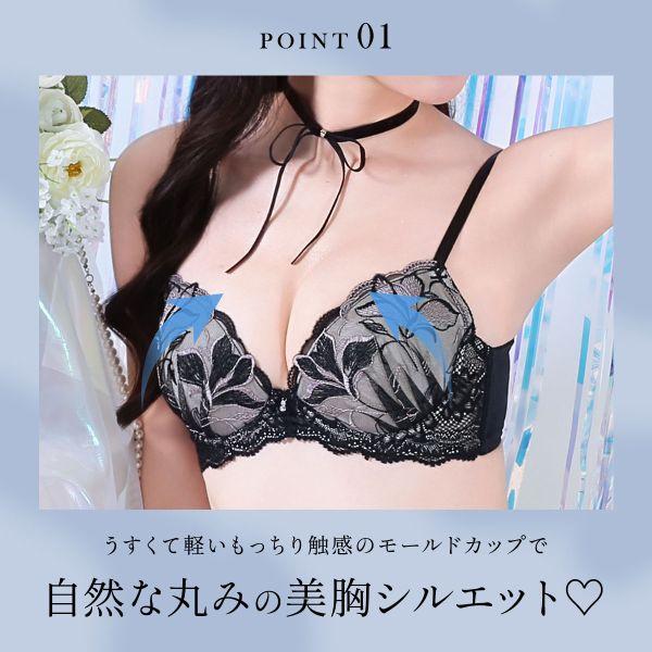 SHIROHATO（白鳩） ブラジャー ショーツセット エレガント 脇肉を谷間