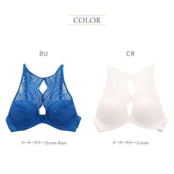 アンブラANNEBRA Floral ハイネック レース 3/4カップ ブラジャー BCDEFG グラマーサイズ サイズ豊富 単品 [ 大きいサイズ アンダー80まで ]｜shirohato｜05