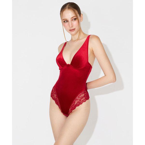 ANNEBRA（アンブラ） Velvet Sin ベロア×レース ボディスーツ