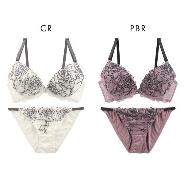 SHIROHATO ブラジャー ショーツ セット ラメ入り花柄チュール SHIROHATO ブラジャー ショーツ セット ラメ入り花柄チュール