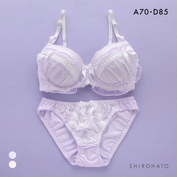 ブラジャー ピュアシェリ フェアリーフリル リボン通し ブラセット ABCD70-85 盛り 谷間 美胸 寄せ ショーツ セット PURECHERIE