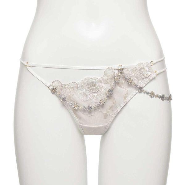 LINGERIEAM★Ravijour★ラメフラワーレースTバックソングショーツ ☆Ravijour☆レースTバックソングショーツ☆パンツ下着☆花柄シルバー