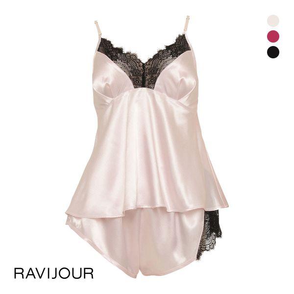 RAVIJOUR ラヴィジュール ブラックレースサテン セットアップ
