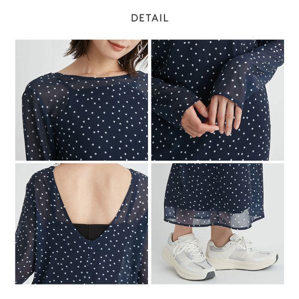 emmi エミ 2wayシアードットワンピース : SHIROHATO(白鳩