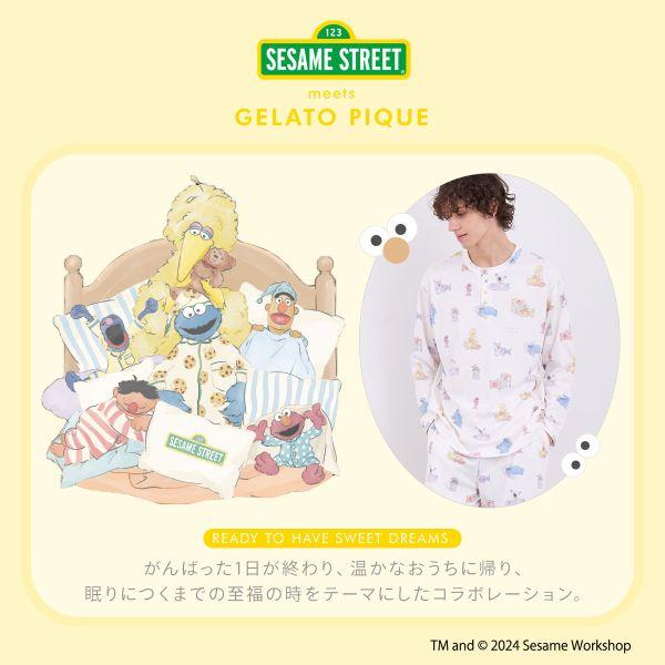 ジェラートピケ オム メンズ セサミストリート 総柄プルオーバー 