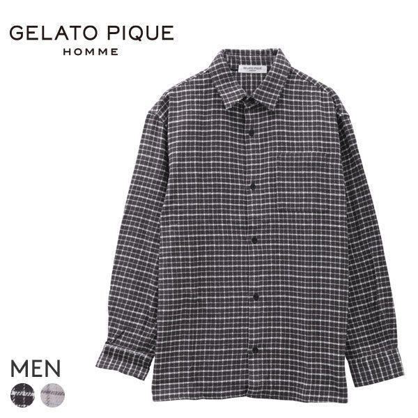 父の日 パジャマ メンズ プレゼント ギフト ジェラートピケ ジェラピケ シャツ ルームウェア オム ネル チェック Gelato Pique Homme Shirohato 白鳩 通販 Paypayモール