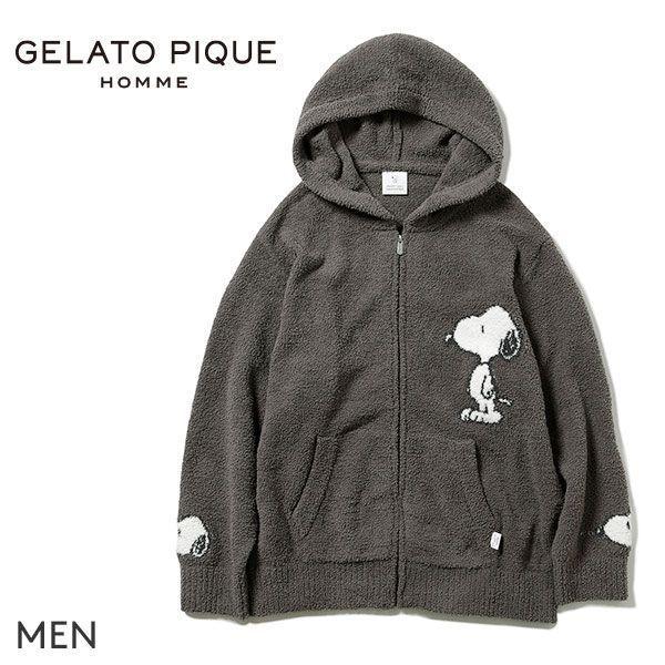ジェラートピケ ジェラピケ メンズ オム スヌーピー パーカ パジャマ モコモコパジャマ ルームウェア Pmnt5902 Gelato Pique Homme Peanuts ジャガード Shirohato 白鳩 通販 Paypayモール