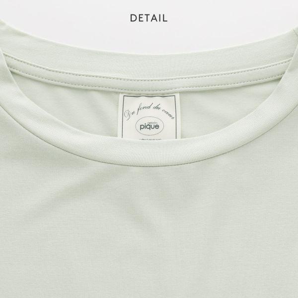 ジェラートピケ レディース レーヨンロゴTシャツ＆ボーダーショートパンツセット 上下セット ジェラピケ ルームウェア gelato piqueの画像