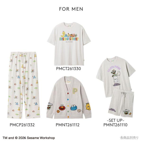 ジェラートピケ SESAME STREET エアリーモコジャガードプルオーバー＆ショートパンツセット ジェラピケ セサミストリート gelato piqueの画像