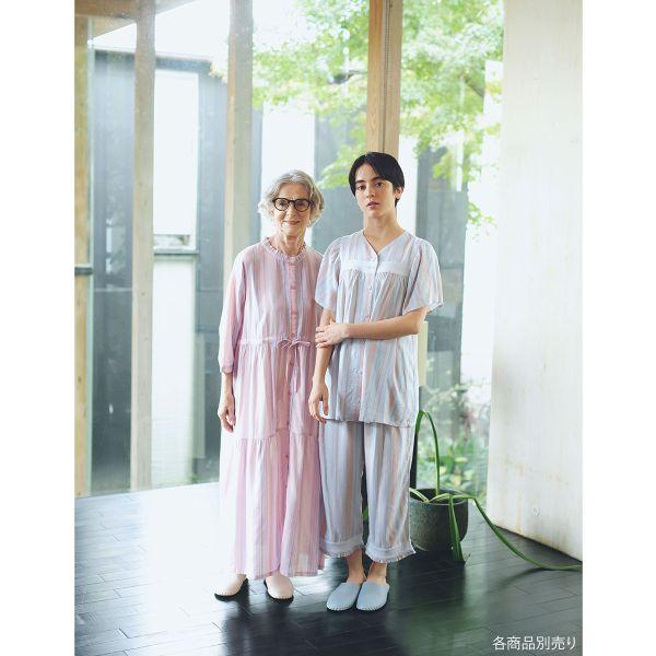 キッドブルー 25CRサッカーストライプ 半袖 ルームウェア ロングパンツ 上下セット パジャマ KID BLUE | KID BLUE | 03