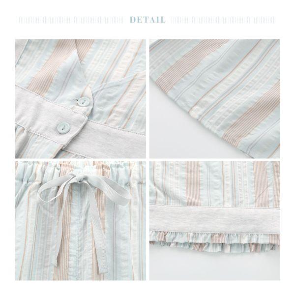 キッドブルー 25CRサッカーストライプ 半袖 ルームウェア ロングパンツ 上下セット パジャマ KID BLUE 送料無料 KID BLUE（キッドブルー） 25CRサッカーストライプ 半袖 ルームウェア