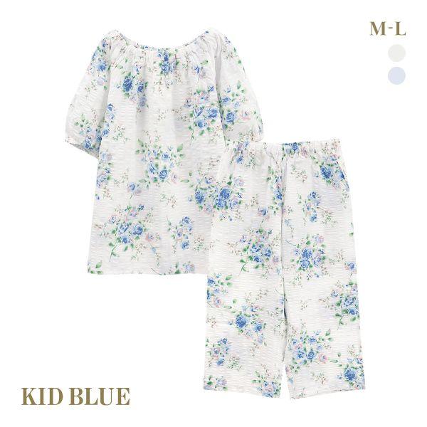 キッドブルー ジャスミンローズN 半袖 ルームウェア 8分丈 上下セット パジャマ KID BLUE | KID BLUE
