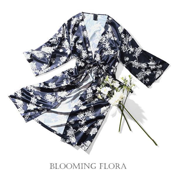 ブルーミングフローラ ルームウェア ボタニカルサテン ガウン パジャマ サテン花柄 春夏秋冬 Bloomingflora メール便 30 Ahmmutjvor Www Familyontour De