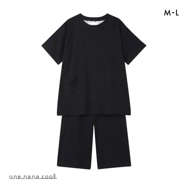 ウンナナクール 綿100％ なめらかシルケットスムース半袖パジャマ MADE WITH LIBERTY FABRIC ルームウェア une nana cool | une nana cool