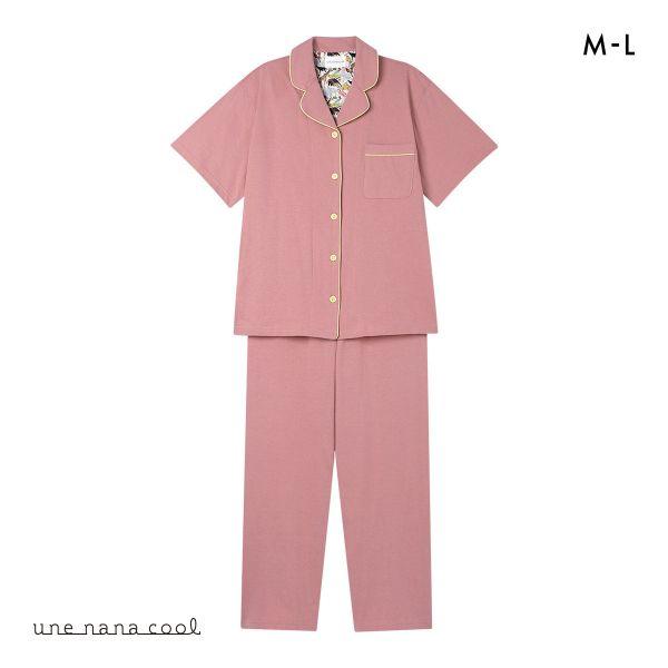ウンナナクール 綿100％ 40ハイゲージ天竺半袖パジャマ MADE WITH LIBERTY FABRIC ルームウェア パジャマ 上下セット une nana cool | une nana cool