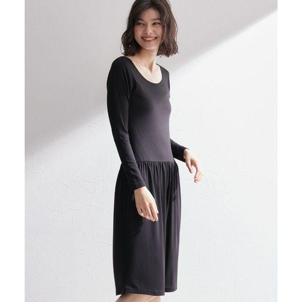 ニッセン 暑がりさんの冬インナー 襟ぐり広め丈長め長袖スリップ M L 吸湿発熱 吸汗速乾 UVカット 静電防止 ウォームコアAIR nissen | SHIROHATO | 15