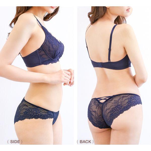 ブラジャー ショーツセット セット 大きいサイズ モンシェルピジョン Mon cher pigeon ナチュールブーケ A B C D E F 総レース レースアップ -ST01 | Mon cher pigeon* | 15