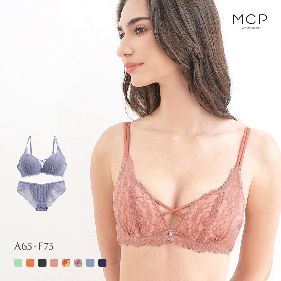 ブラジャー ショーツセット セット 大きいサイズ モンシェルピジョン Mon cher pigeon トリエブーケ A B C D E F 総レース レースアップ -ST01 | Mon cher pigeon*