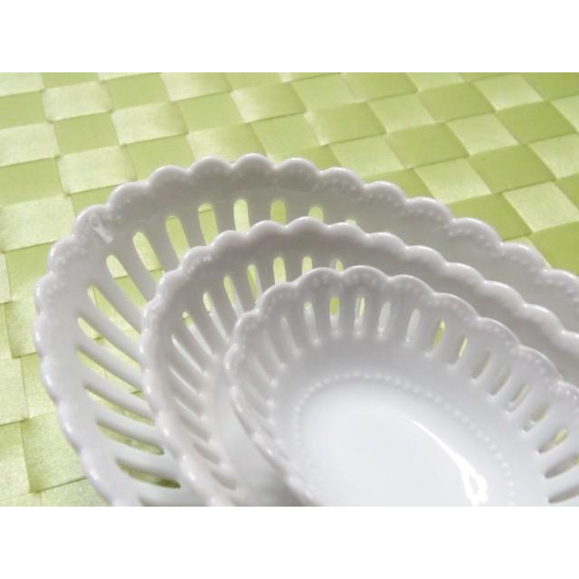 レースオーバルボウルS8cm 楕円 白磁 白 オーバルボウル 業務用 小鉢