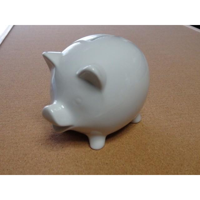 ぶたの貯金箱（大） 白磁 貯金箱 ブタ 白 日本製 ポーセリン