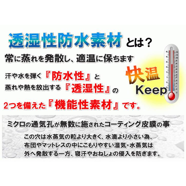 【2枚組】呼吸する さらっと 防水シーツ 防水 ボックスシーツα　側面防水  ( シングルロング )105x215x35cm 防水×防ダニＷ効果  透湿性防水素材使用｜shirokumacare｜05