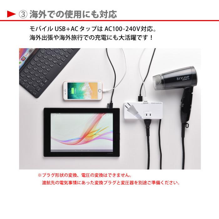 ROAD WARRIOR（ロードウォーリア） RWG112 USB 電源タップ モバイルUSB