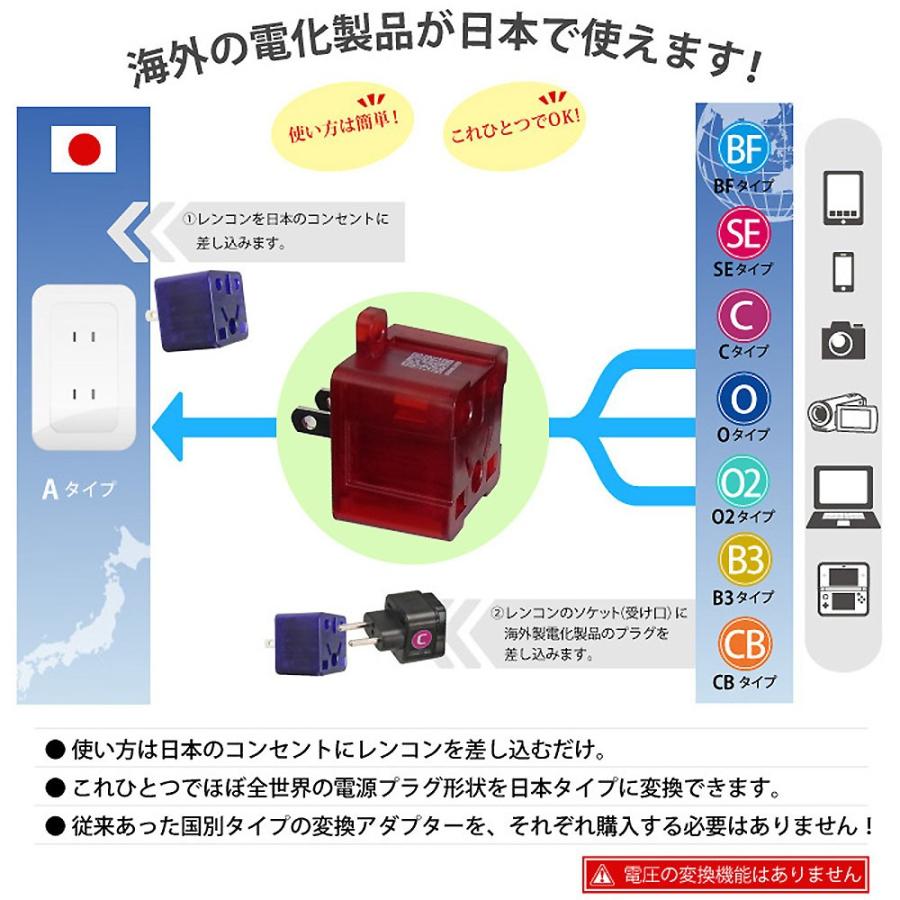 変換アダプタ 変換プラグ ROAD WARRIOR マルチプラグ プラグ 13A コンセント 日本 cタイプ マルチ 海外コンセント 海外 se｜shiroshita｜06