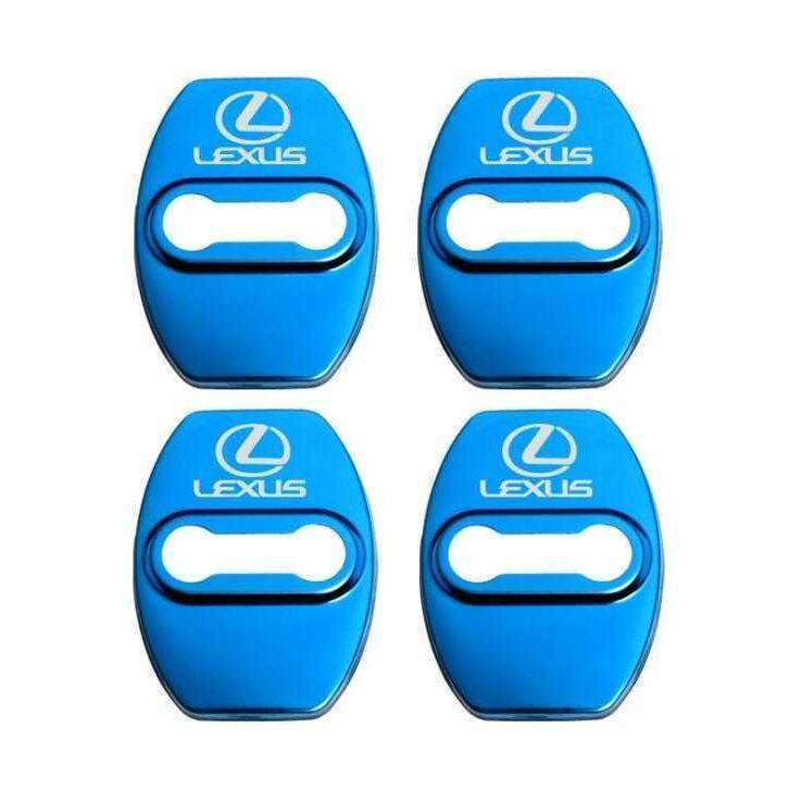 03レクサス LEXUSドア ストライカー カバー ドアロックカバー メタルカバー4PCS 1台分 p214238820af6白ストア