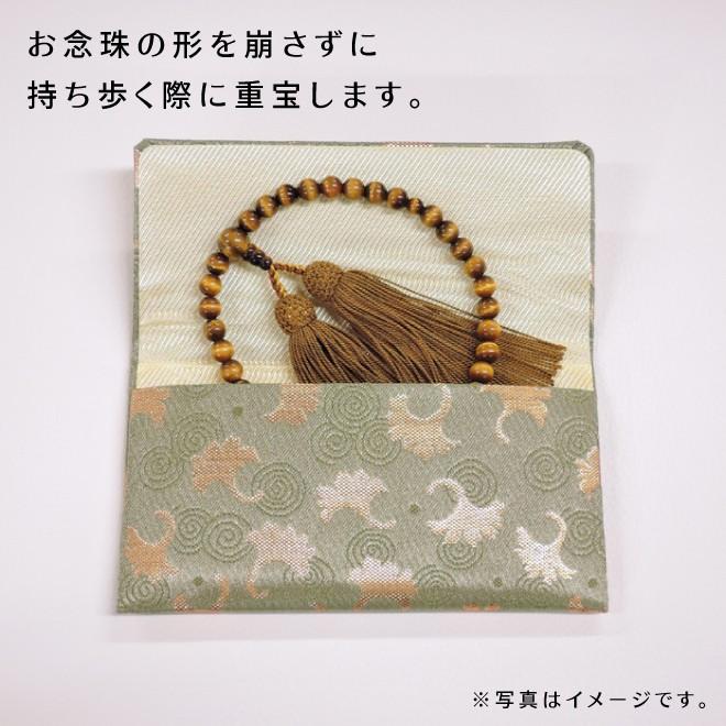 女性用片手念珠　青虎目石　31玉共仕立　正絹頭房　お念珠袋付き |  | 06