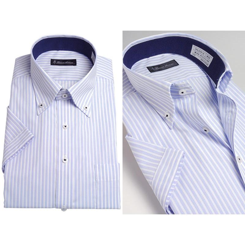 ワイシャツ 半袖 形態安定 新作 スリム メンズ クールビズ 形状安定 Yシャツ ドレスシャツ すっきりシルエット やや細身 COOL BIZ 吸水速乾｜shirt-style｜12