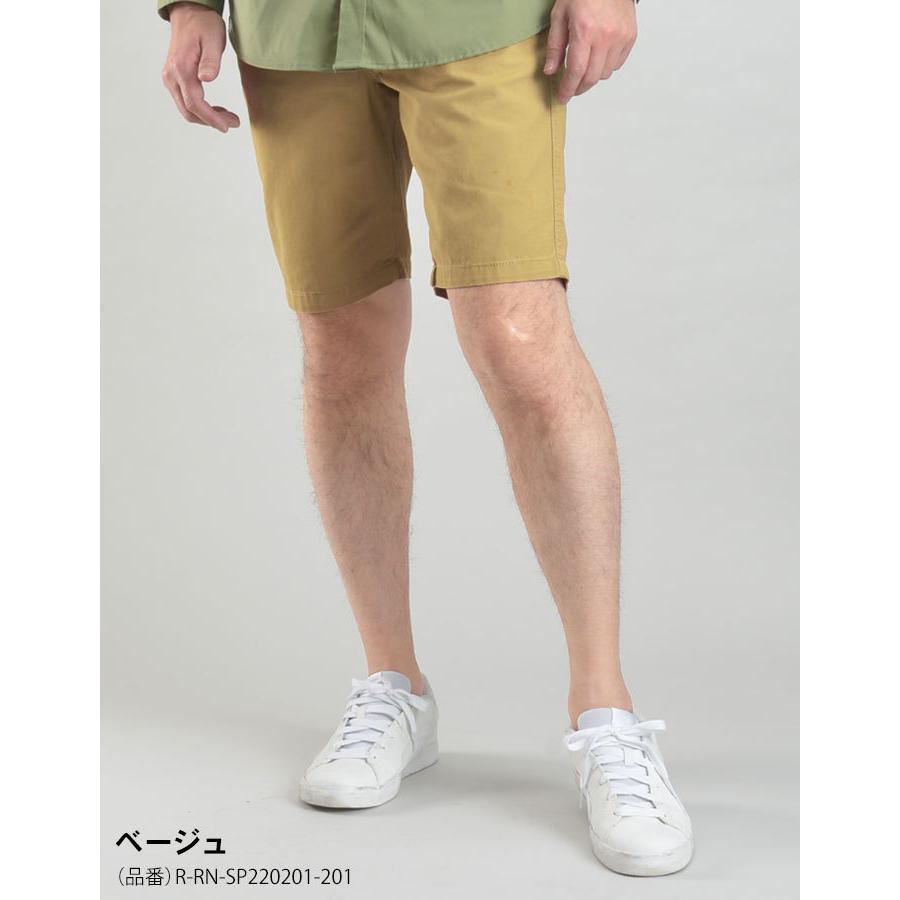 チノパン メンズ シャーリングショートパンツ ハーフパンツ カジュアルパンツ ボトムス 膝上 膝丈 春夏 無地 ベージュ オリーブ ブラック｜shirt-style｜05