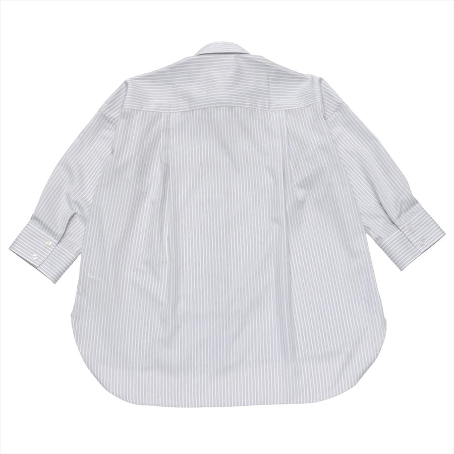 カジュアルシャツ BIGシルエット レギュラー 七分袖 グレー レディース｜shirt｜02