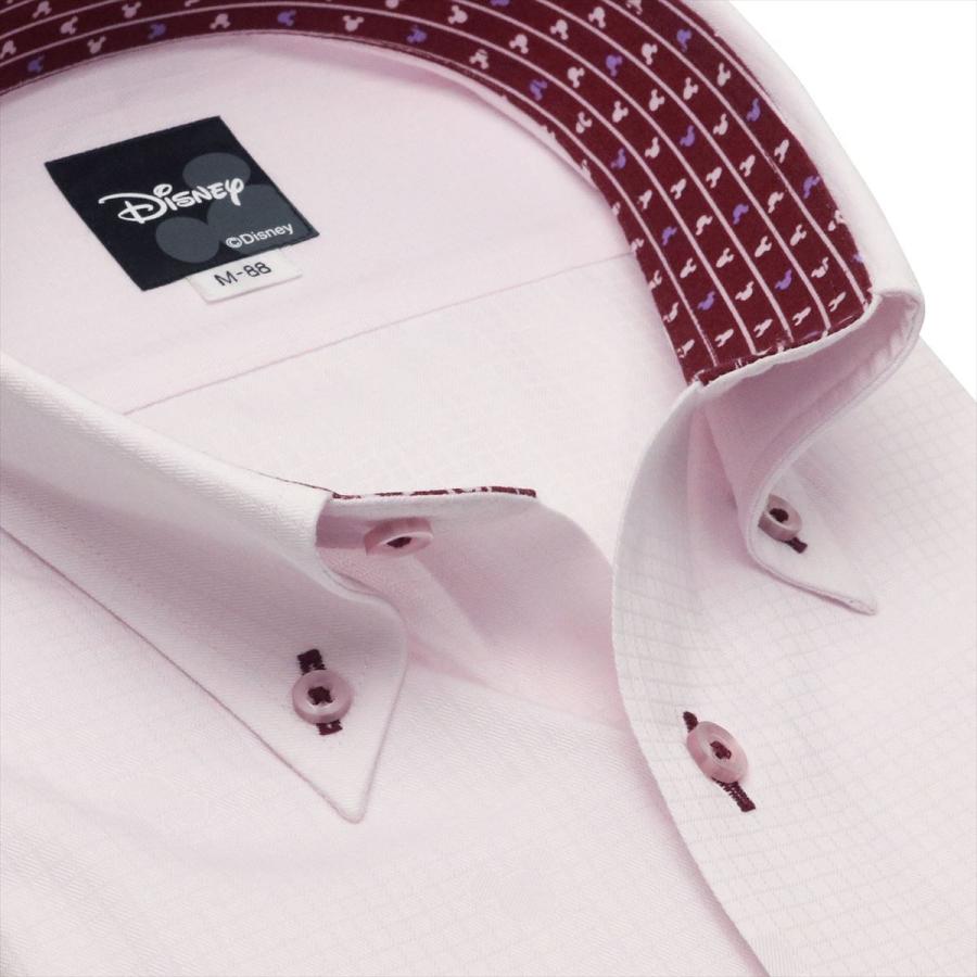 Disney ディズニー ワイシャツ 長袖 形態安定 ボタンダウン ピンク チェック織柄 ミッキーシェイプ織柄 袖の長い 袖の大きいサイズ シャツ工房グループ Online Shop 通販 Paypayモール