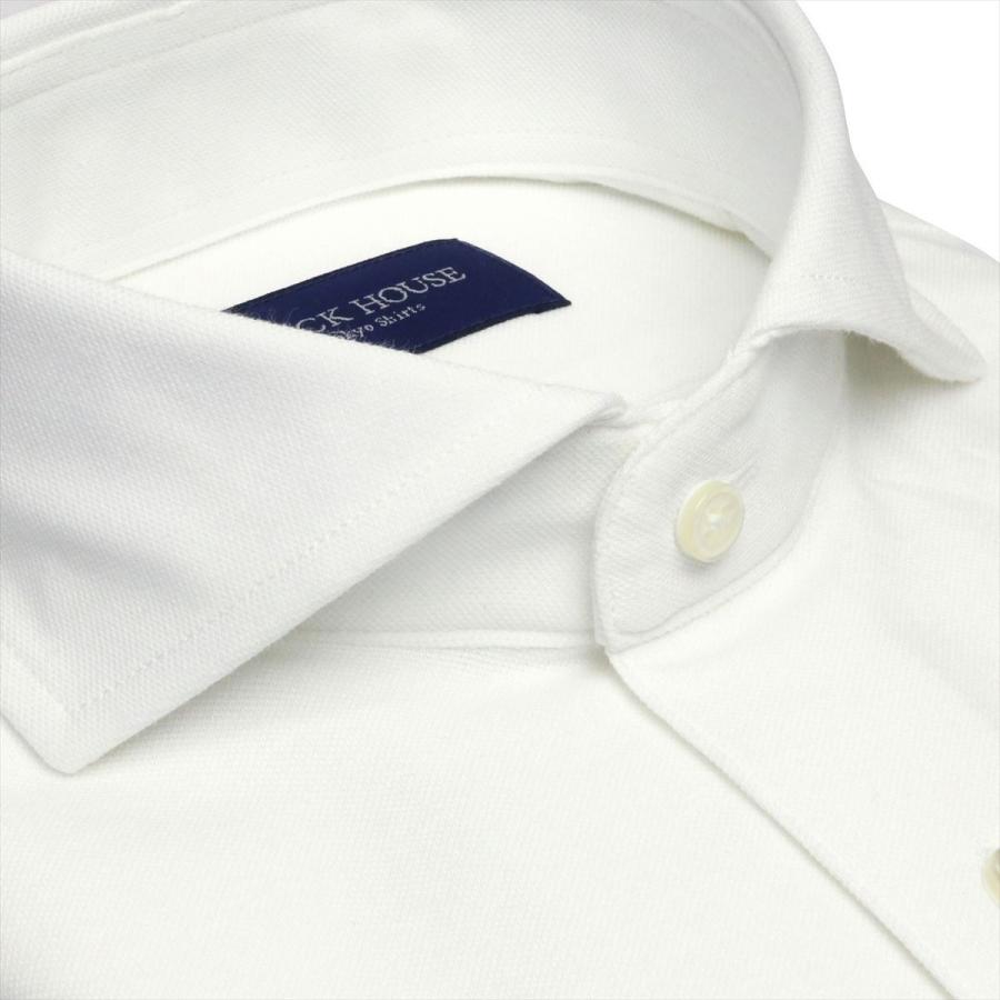 ワイシャツ 半袖 形態安定 ビズポロ ニットシャツ ホリゾンタル ワイド 白 無地調 シャツ工房グループ Online Shop 通販 Paypayモール