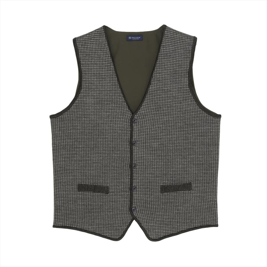 BRICK HOUSE by TOKYO SHIRT 【公式】東京シャツ ニット 後身布帛 千鳥 