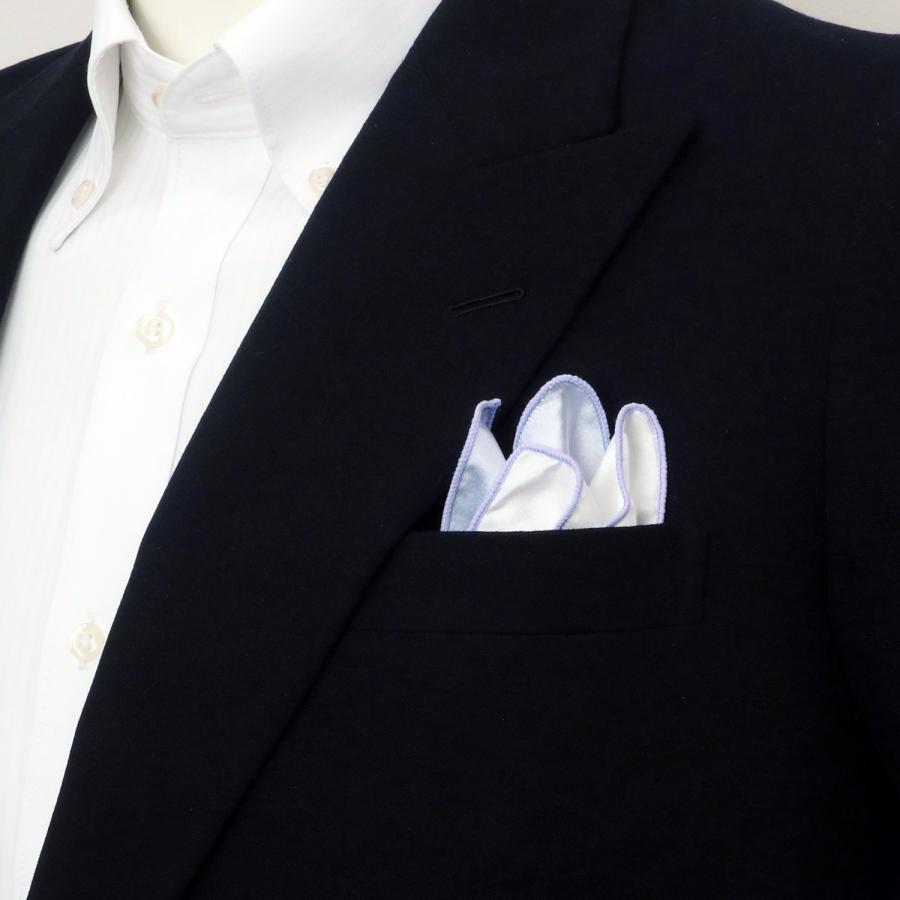 ポケットチーフ / ビジネス / フォーマル / 絹100% ブルー系 4面異柄｜shirt｜02