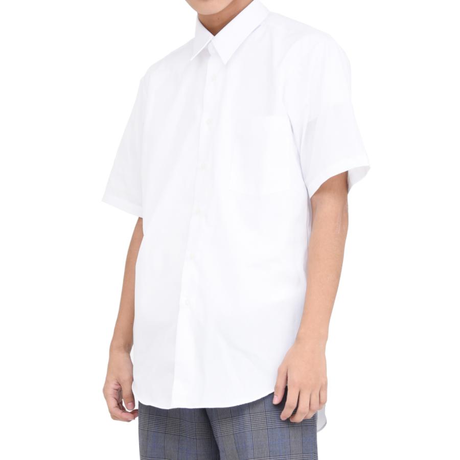 スクールシャツ 男子 半袖 スノーホワイト 学生シャツ 小学生 中学生